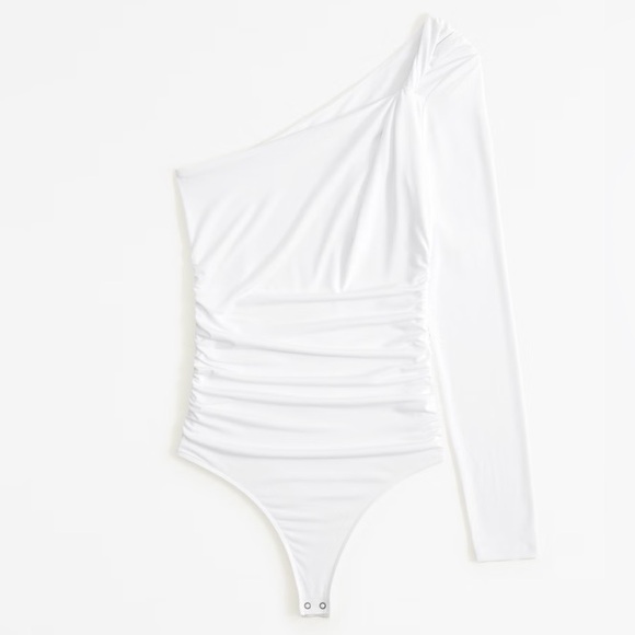 Abercrombie long sleeve one shoulder twist ruched body suit size Large NWT - Picture 1 of 4